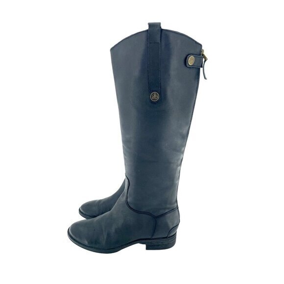 Sam Edelman Shoes - Sam Edelman Penny Black Leather Tall Military Riding Boots Sz 7.5 New